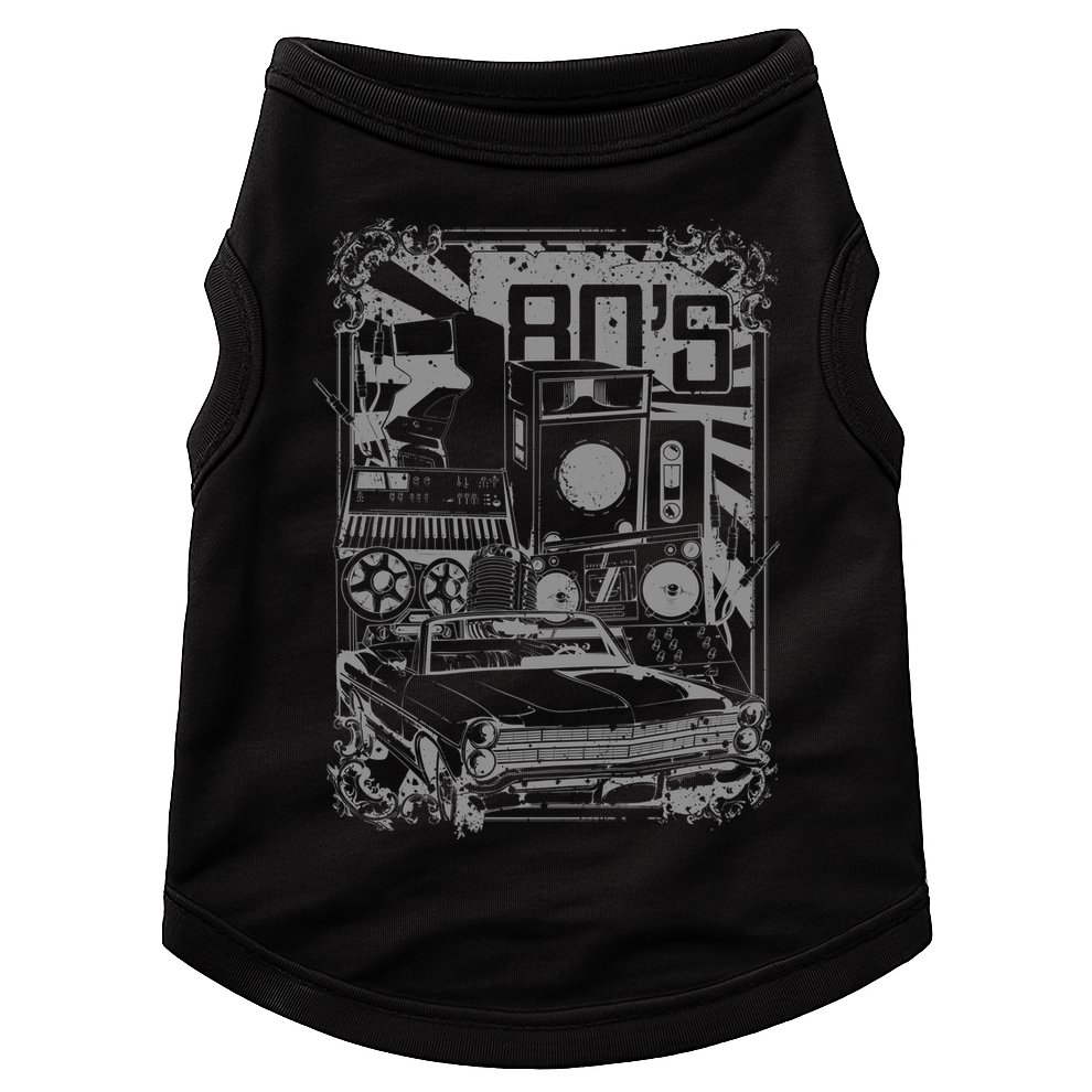 Retro 80's Vintage Classic Car Boombox Graphic Doggie Tank