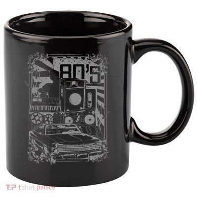Retro 80's Vintage Classic Car Boombox Graphic 11oz C Handle Ceramic Mug