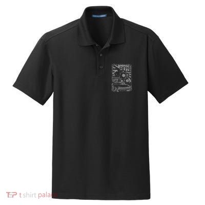 Retro 80's Vintage Classic Car Boombox Graphic Dry Zone Grid Polo