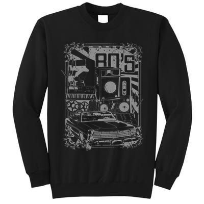 Retro 80's Vintage Classic Car Boombox Graphic Tall Sweatshirt