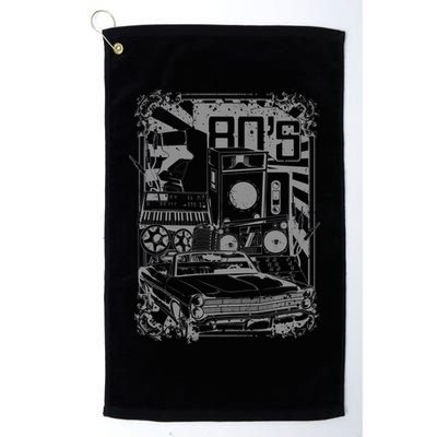 Retro 80's Vintage Classic Car Boombox Graphic Golf Towel