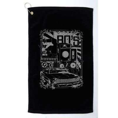 Retro 80's Vintage Classic Car Boombox Graphic Platinum Collection Golf Towel