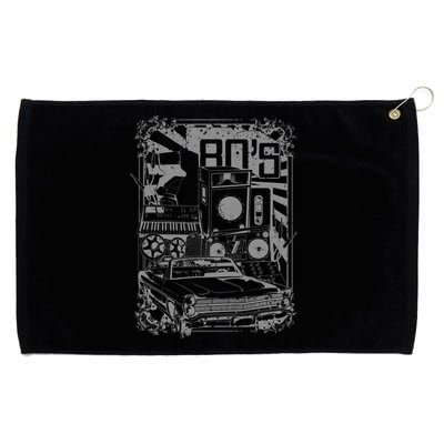 Retro 80's Vintage Classic Car Boombox Graphic Grommeted Golf Towel