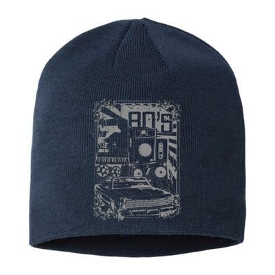 Retro 80's Vintage Classic Car Boombox Graphic Sustainable Beanie