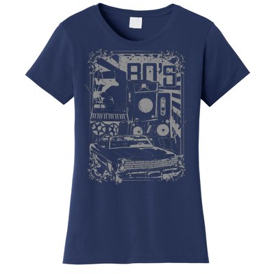 Retro 80's Vintage Classic Car Boombox Graphic Women's T-Shirt