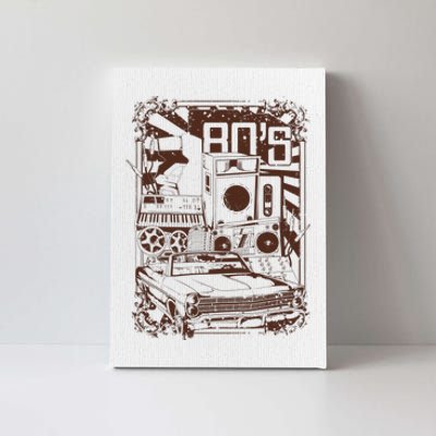 Retro 80's Vintage Classic Car Boombox Graphic Canvas