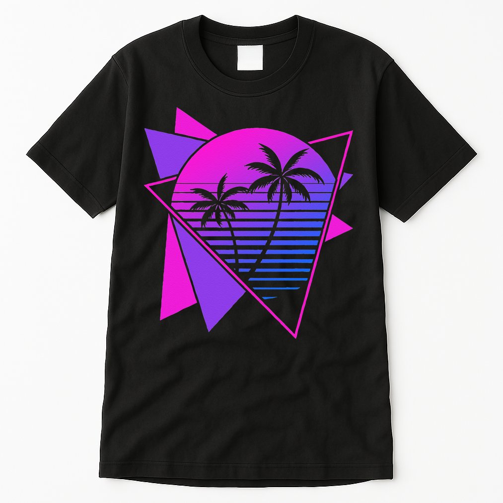 Retro 80s Vaporwave Aesthetic Palm Trees 90s Art Vaporwave Tall T-Shirt
