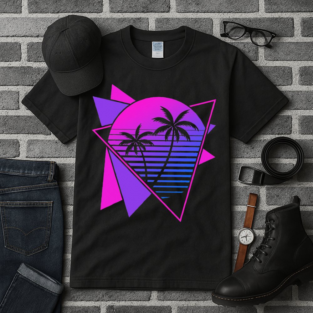 Retro 80s Vaporwave Aesthetic Palm Trees 90s Art Vaporwave Tall T-Shirt