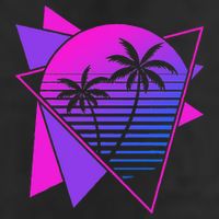 Retro 80s Vaporwave Aesthetic Palm Trees 90s Art Vaporwave Beanie