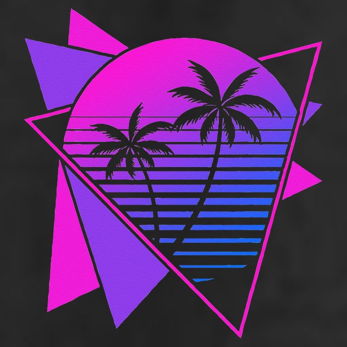 Retro 80s Vaporwave Aesthetic Palm Trees 90s Art Vaporwave Beanie