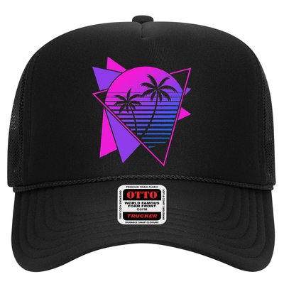Retro 80s Vaporwave Aesthetic Palm Trees 90s Art Vaporwave Hat