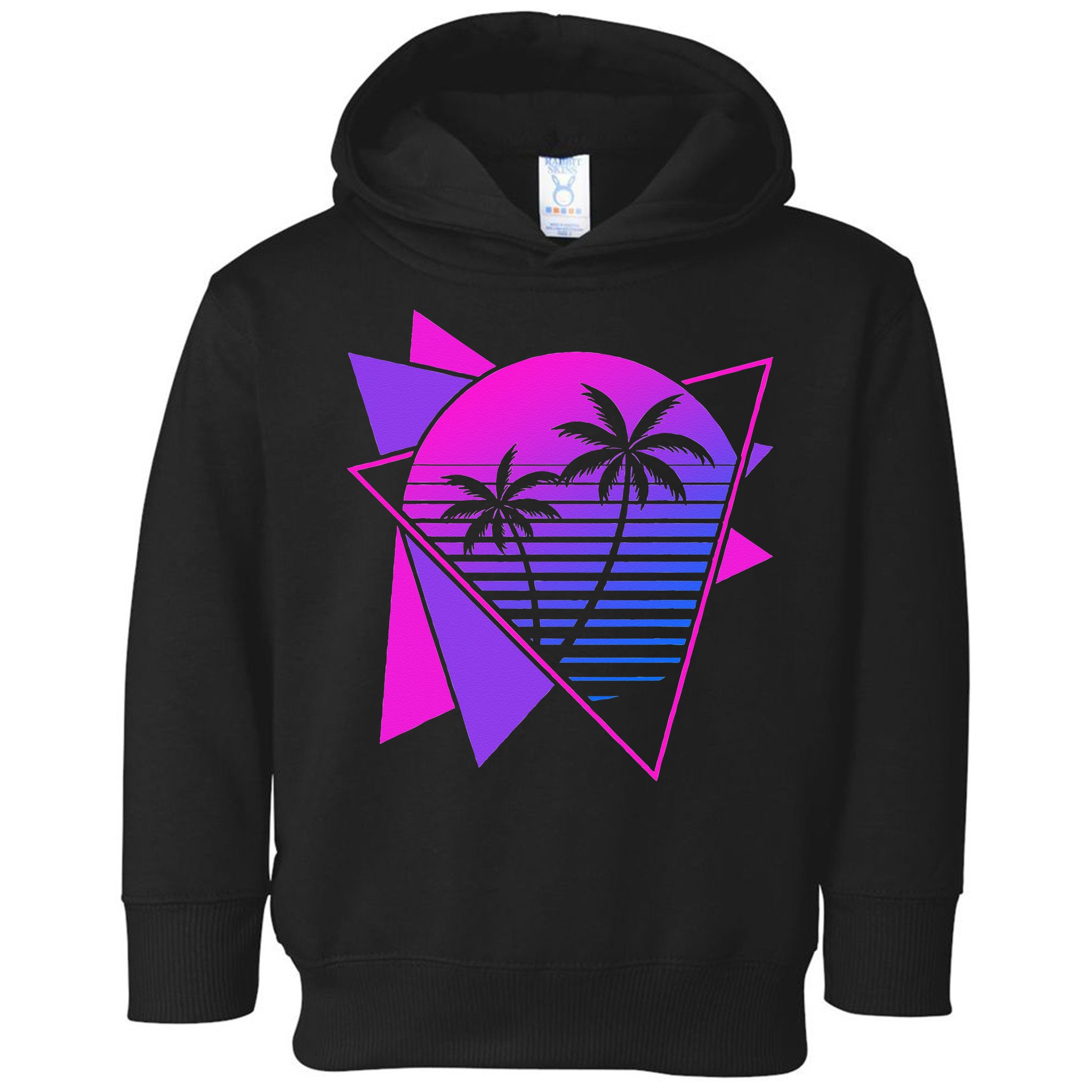 Retro 80s Vaporwave Aesthetic Palm Trees 90s Art Vaporwave Toddler Hoodie