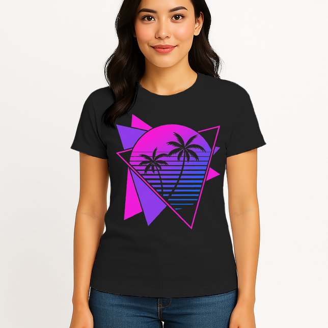 Retro 80s Vaporwave Aesthetic Palm Trees 90s Art Vaporwave Womens T-Shirt