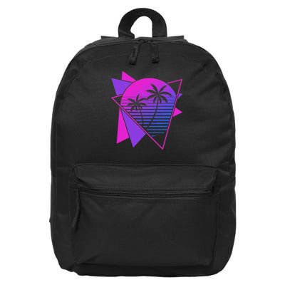 Retro 80s Vaporwave Aesthetic Palm Trees 90s Art Vaporwave 16 in Basic Backpack