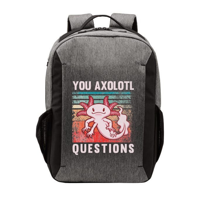 Retro 90s Axolotl Funny You Axolotl Questions Vector Backpack