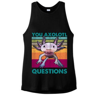 Retro 90s Axolotl Funny You Axolotl Questions Ladies PosiCharge Tri-Blend Wicking Tank