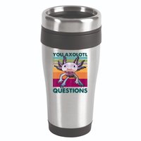 Retro 90s Axolotl Funny You Axolotl Questions 16oz Travel Tumbler