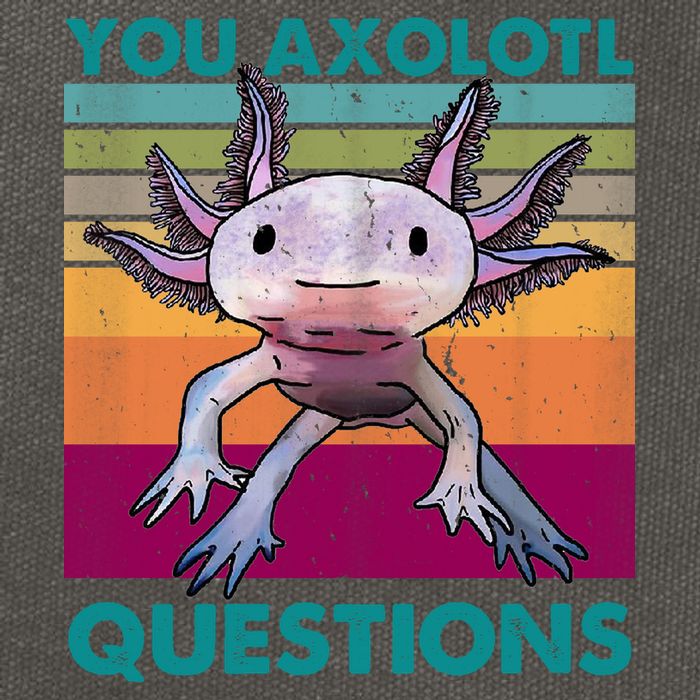 Retro 90s Axolotl Funny You Axolotl Questions Cotton Canvas Backpack