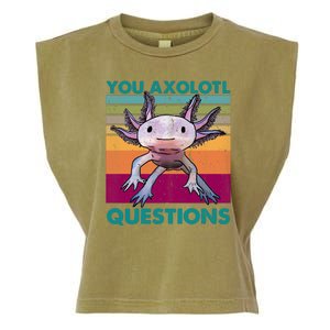 Retro 90s Axolotl Funny You Axolotl Questions Garment-Dyed Women's Muscle Tee