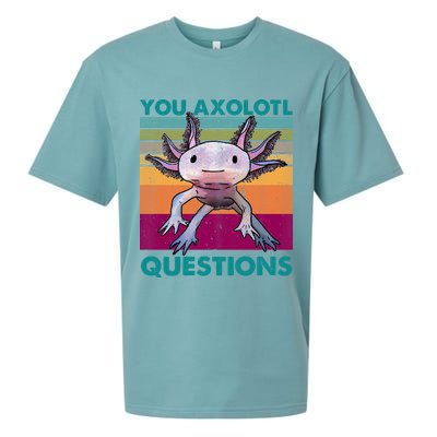 Retro 90s Axolotl Funny You Axolotl Questions Sueded Cloud Jersey T-Shirt