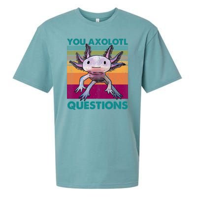 Retro 90s Axolotl Funny You Axolotl Questions Sueded Cloud Jersey T-Shirt