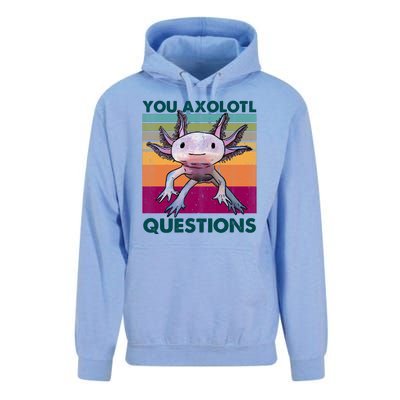 Retro 90s Axolotl Funny You Axolotl Questions Unisex Surf Hoodie