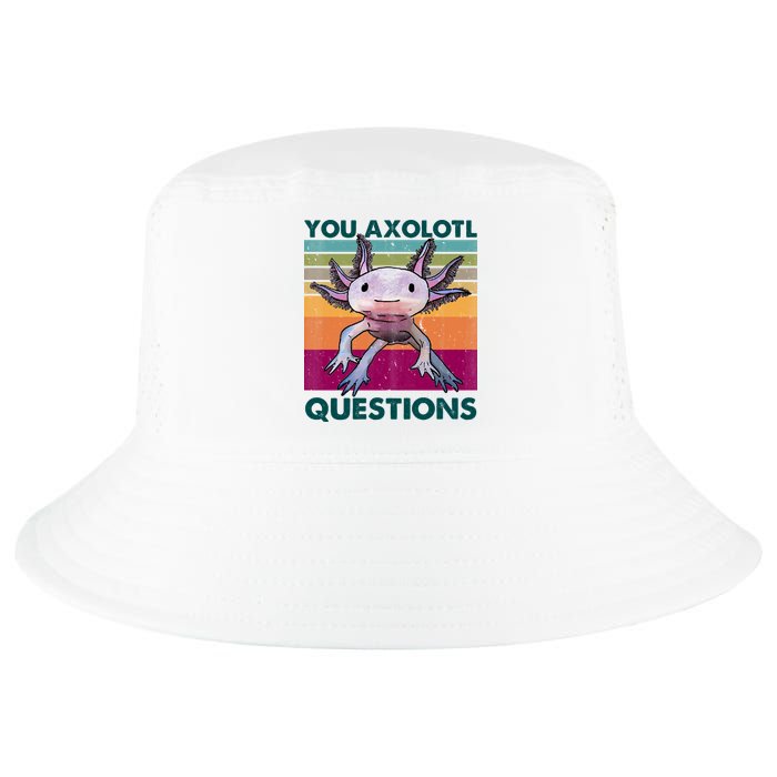 Retro 90s Axolotl Funny You Axolotl Questions Cool Comfort Performance Bucket Hat