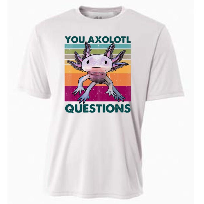 Retro 90s Axolotl Funny You Axolotl Questions Cooling Performance Crew T-Shirt