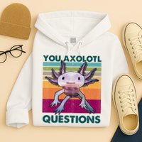 Retro 90s Axolotl Funny You Axolotl Questions Hoodie