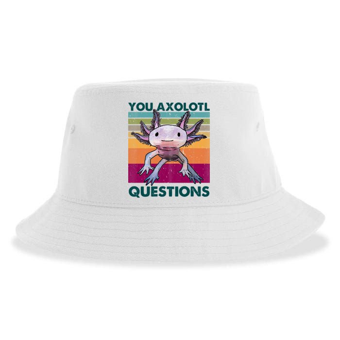 Retro 90s Axolotl Funny You Axolotl Questions Sustainable Bucket Hat