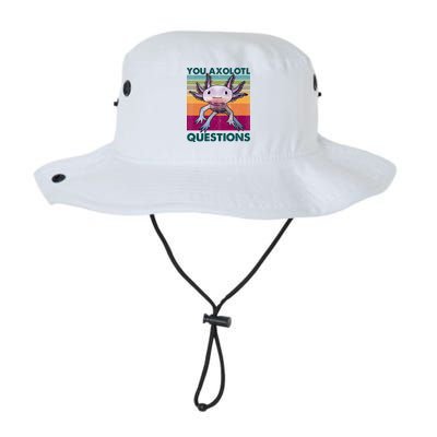 Retro 90s Axolotl Funny You Axolotl Questions Bucket Hat