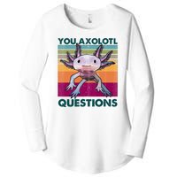 Retro 90s Axolotl Funny You Axolotl Questions Women's Perfect Tri Tunic Long Sleeve Shirt