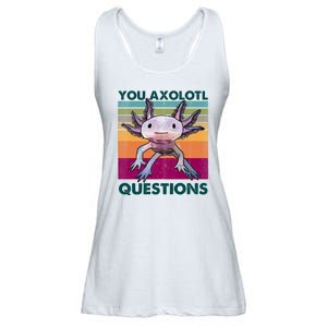 Retro 90s Axolotl Funny You Axolotl Questions Ladies Essential Flowy Tank