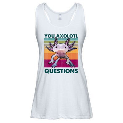 Retro 90s Axolotl Funny You Axolotl Questions Ladies Essential Flowy Tank