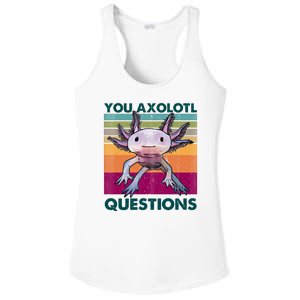 Retro 90s Axolotl Funny You Axolotl Questions Ladies PosiCharge Competitor Racerback Tank