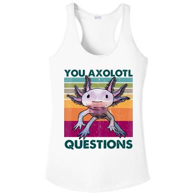 Retro 90s Axolotl Funny You Axolotl Questions Ladies PosiCharge Competitor Racerback Tank