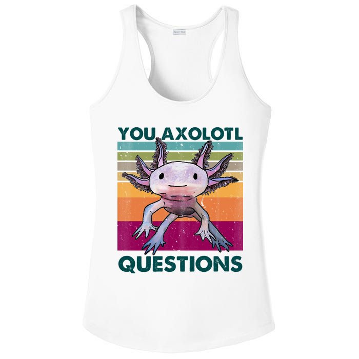 Retro 90s Axolotl Funny You Axolotl Questions Ladies PosiCharge Competitor Racerback Tank
