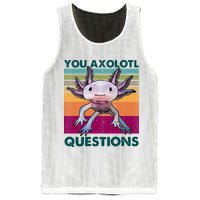 Retro 90s Axolotl Funny You Axolotl Questions Mesh Reversible Basketball Jersey Tank