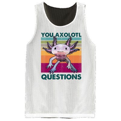 Retro 90s Axolotl Funny You Axolotl Questions Mesh Reversible Basketball Jersey Tank