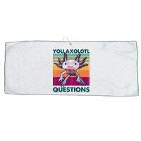 Retro 90s Axolotl Funny You Axolotl Questions Large Microfiber Waffle Golf Towel