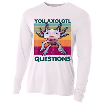 Retro 90s Axolotl Funny You Axolotl Questions Cooling Performance Long Sleeve Crew