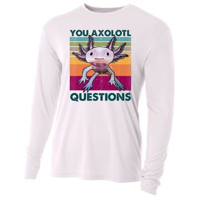 Retro 90s Axolotl Funny You Axolotl Questions Cooling Performance Long Sleeve Crew