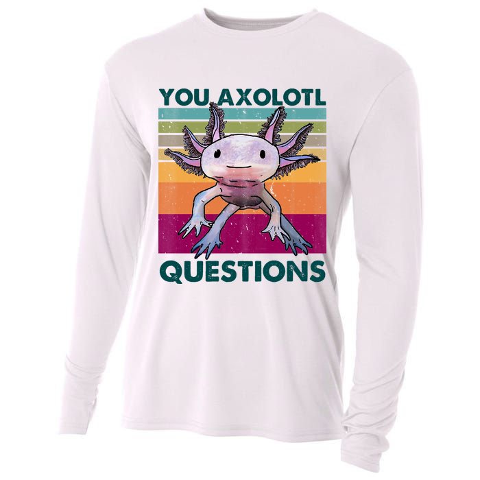 Retro 90s Axolotl Funny You Axolotl Questions Cooling Performance Long Sleeve Crew
