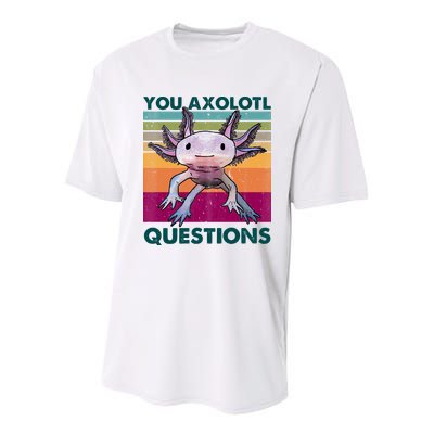 Retro 90s Axolotl Funny You Axolotl Questions Youth Performance Sprint T-Shirt