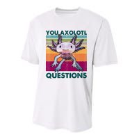 Retro 90s Axolotl Funny You Axolotl Questions Youth Performance Sprint T-Shirt