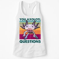 Retro 90s Axolotl Funny You Axolotl Questions Womens Tank Top