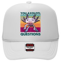 Retro 90s Axolotl Funny You Axolotl Questions Trucker Hat