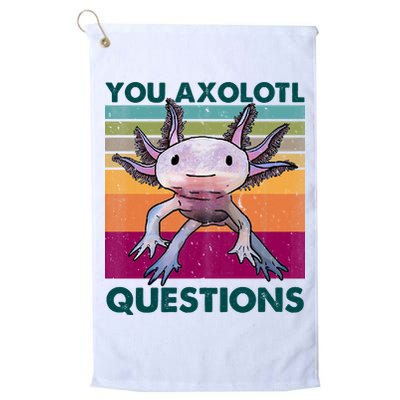 Retro 90s Axolotl Funny You Axolotl Questions Golf Towel