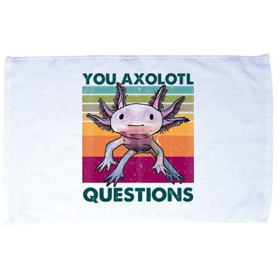 Retro 90s Axolotl Funny You Axolotl Questions Microfiber Hand Towel