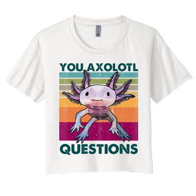 Retro 90s Axolotl Funny You Axolotl Questions Crop Top